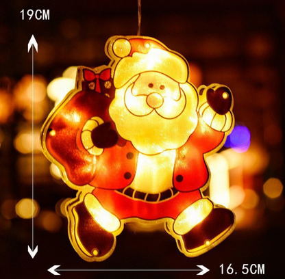 LED ไฟประดับ ไฟประดับวันหยุด ติดกระจกหน้าต่าง เครื่องประดับคริสต์มาส