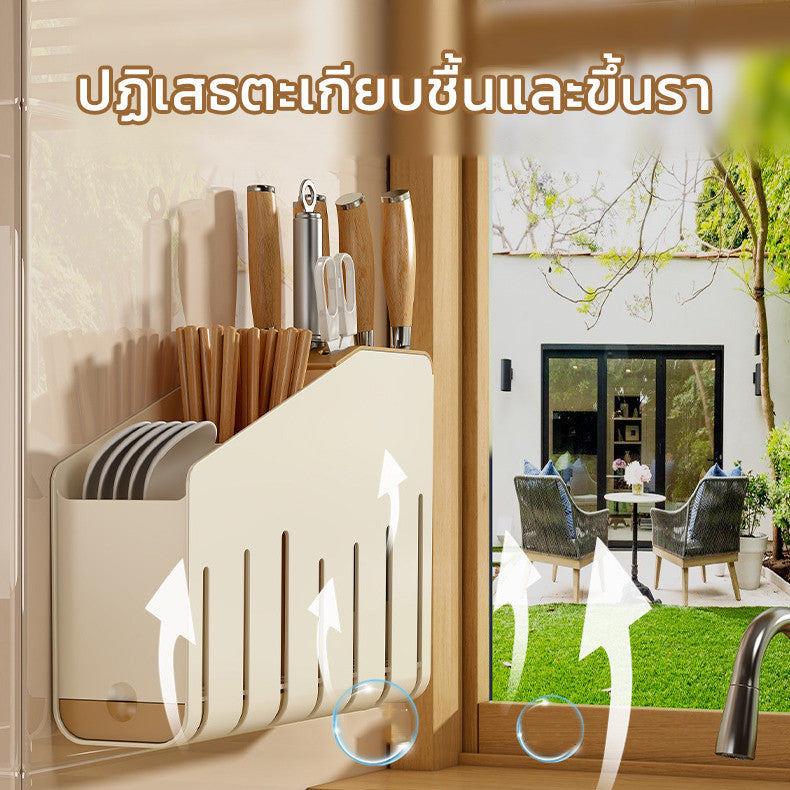 กล่องเก็บเกี่ยวตะเกียบบนโต๊ะอาหาร ชั้นเก็บเกี่ยวบนโต๊ะอาหาร ติดผนัง - 图片2