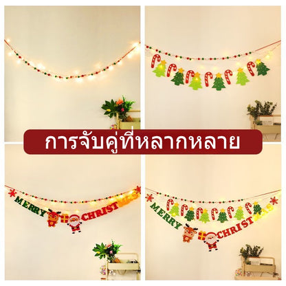 ธงประดับคริสต์มาส ป้ายแบนเนอร์ LED และไฟประดับ - 图片1