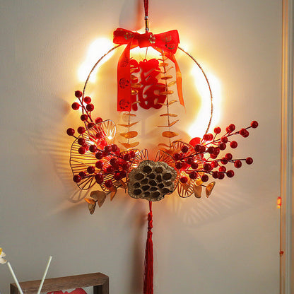 ปีงู2026 พวงมาลัยปีใหม่ โคมไฟเทศกาลฤดูใบไม้ผลิ LED ตกแต่งเทศกาลฤดูใบไม้ผลิ - 图片4