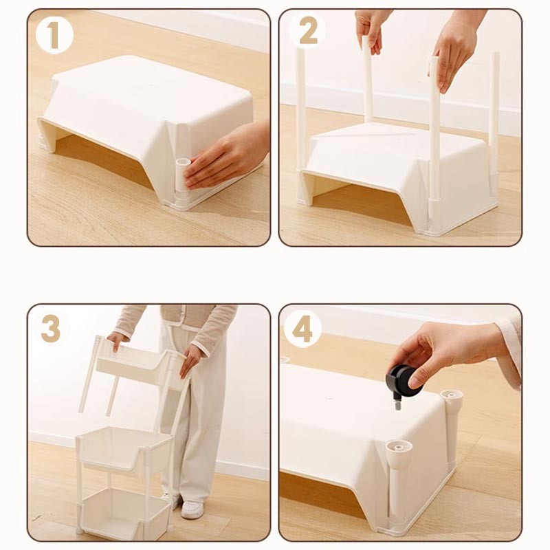 ชั้นวางของแบบเคลื่อนที่ได้ 2/3/4/5 ชั้น เคลื่อนย้ายง่าย - 图片1