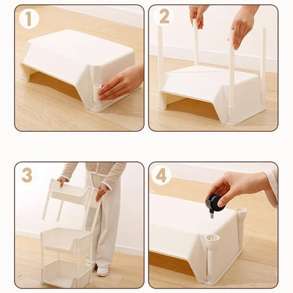 ชั้นวางของแบบเคลื่อนที่ได้ 2/3/4/5 ชั้น เคลื่อนย้ายง่าย - 图片1