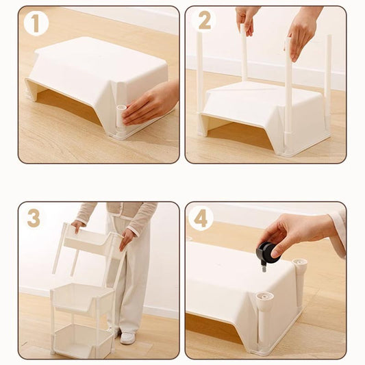 ชั้นวางของแบบเคลื่อนที่ได้ 2/3/4/5 ชั้น เคลื่อนย้ายง่าย - 图片1