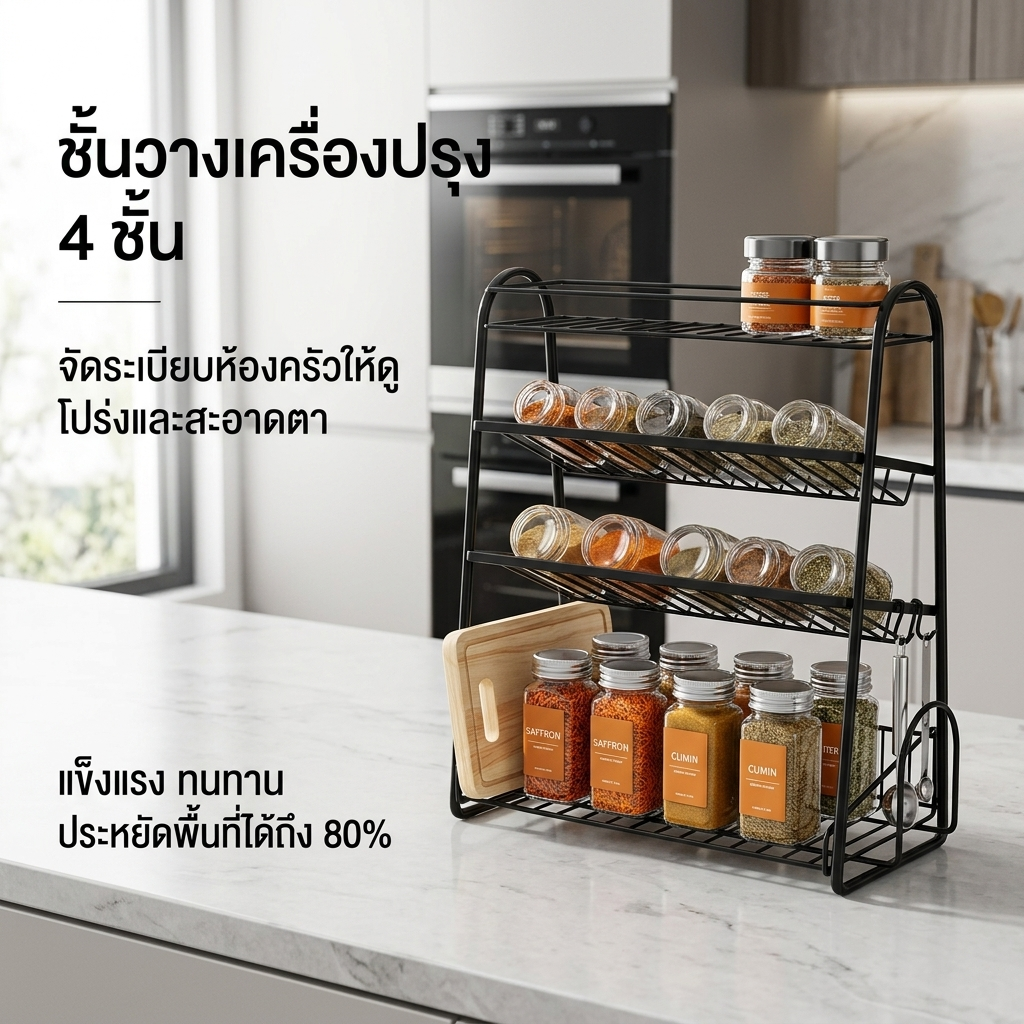 ชั้นวางซอสสำหรับจัดเก็บในครัว อุปกรณ์จัดระเบียบในครัว