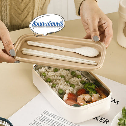 กล่องอาหารกลางวัน/ภาชนะบรรจุอาหาร ทำจากสแตนเลส 304 สามารถใช้กับไมโครเวฟได้ - 图片5