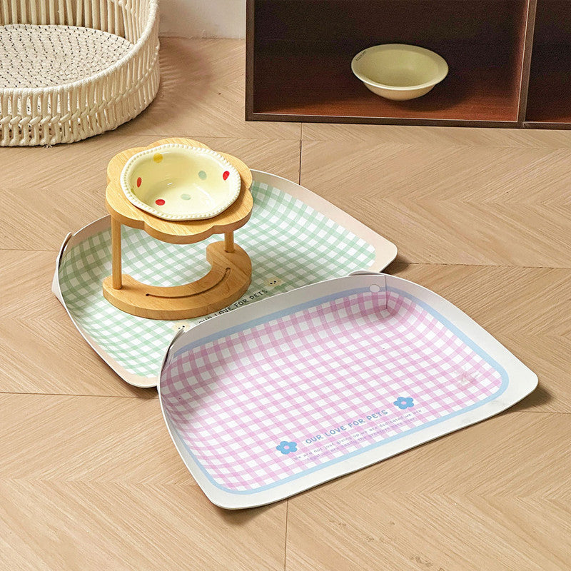 แผ่นรองชามอาหารสัตว์เลี้ยง ป้องกันการหก ขนาด 45*30 ซม. - 图片5