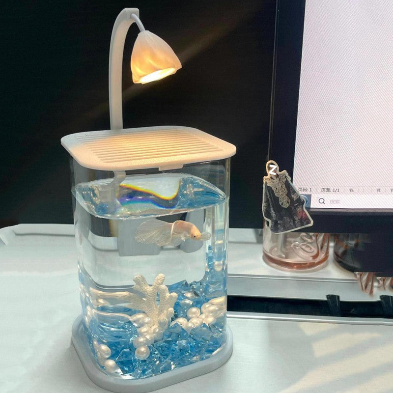 ตู้เลี้ยงปลาเบต้าพลาสติกใส พร้อมไฟ LED - 图片5