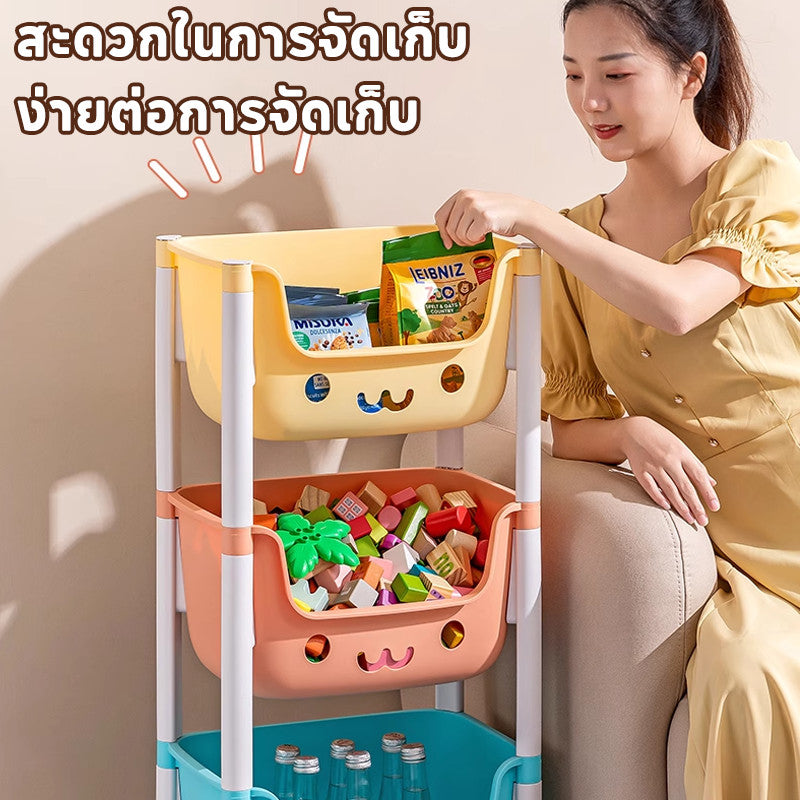 รถเข็นเก็บของเล่นเด็ก+ชั้นวาง 3-in-1 - 图片2