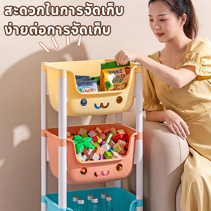 รถเข็นเก็บของเล่นเด็ก+ชั้นวาง 3-in-1 - 图片2