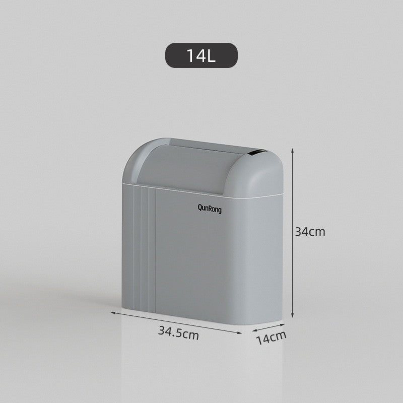 ถังขยะอัจฉริยะ ถังขยะอัตโนมัติ 14/17L รูปร่างทรงวงรี ฝาเปิด-ปิดเอง เปิดใช้งานพื้นที่แคบ ๆ ห้องครัว ห้องน้ำ ถังขยะ - 图片7