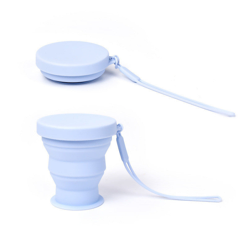แก้วน้ำพับได้  silicone folding cup ถ้วยยืดไสลด์ มีที่หิ้วมีฝาปิด - 图片4