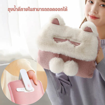 กระเป๋าน้ำร้อนไฟฟ้า ทำจากผ้ากำมะหยี่ รักษาอุณหภูมิให้คงที่ที่ 65 องศาเซลเซียส - 图片5