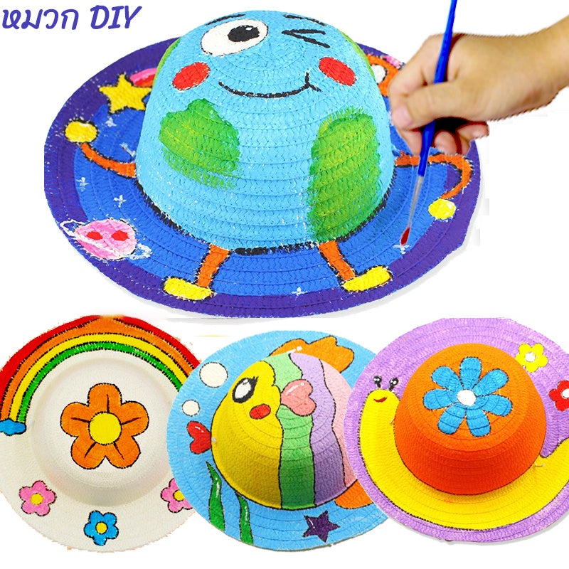 หมวกฟางเพ้นท์ลายเอง - 主图