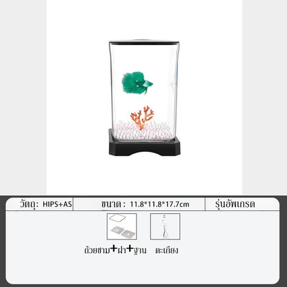 ตู้เลี้ยงปลาเบต้าพลาสติกใส พร้อมไฟ LED - 图片13