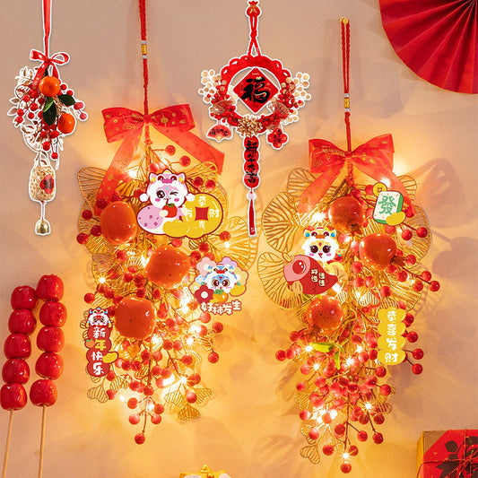 ปีงู2026 พวงมาลัยปีใหม่ โคมไฟเทศกาลฤดูใบไม้ผลิ LED ตกแต่งเทศกาลฤดูใบไม้ผลิ - 主图