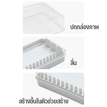 กล่องเก็บเนยและชีส 2in1 พร้อมที่ตัดเนยและฝาใส อเนกประสงค์ - 图片3