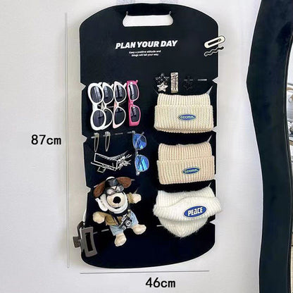 ที่แขวนหมวกแบบติดประตู ทำจากผ้าสักหลาด สามารถแขวนหมวกได้หลายใบ - 图片7