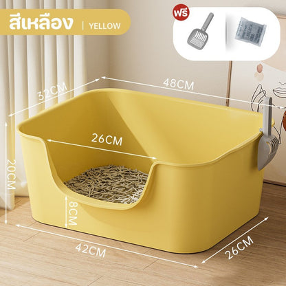 กระบะทรายแมวขนาดใหญ่พิเศษ ขอบสูง กันน้ำกระเด็น - 图片10