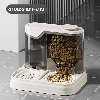 เครื่องให้อาหารและให้น้ำสัตว์เลี้ยงอัตโนมัติ 2-in-1 ทำจากสแตนเลส - 图片14