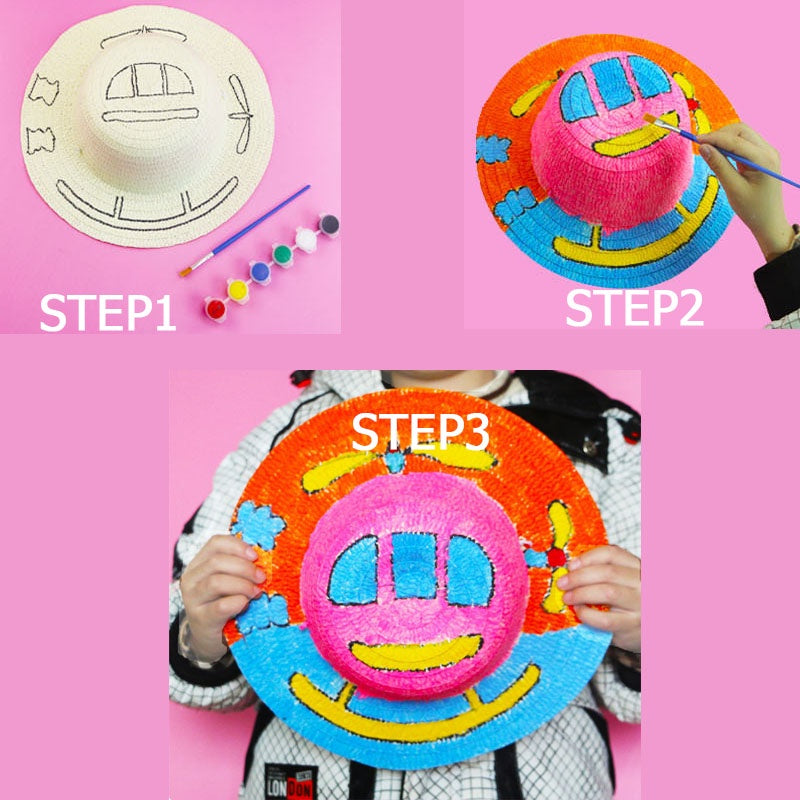 หมวกฟางเพ้นท์ลายเอง - 图片1