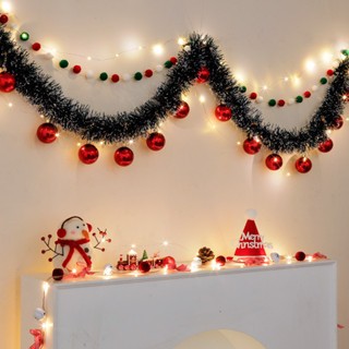 พวงหรีดคริสต์มาสระยิบระยับ ริบบิ้น และป้ายไฟ LED คริสต์มาส - 图片7