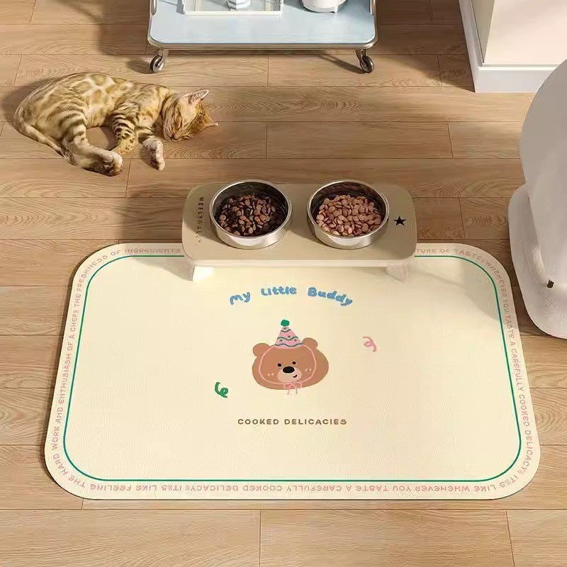 แผ่นรองชามอาหารสัตว์เลี้ยง ป้องกันการหก ขนาด 45*30 ซม. - 图片13