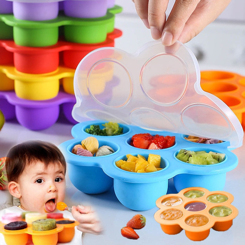 บล็อกเก็บอาหารเด็กซิลิโคน 7 หลุม - 图片1