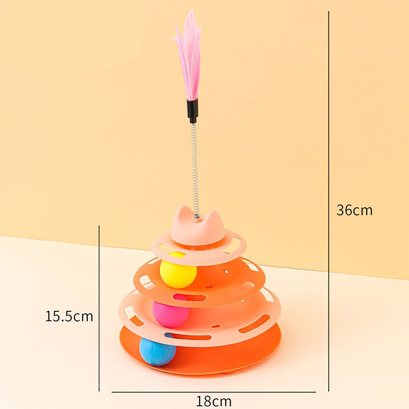 ของเล่นแมว รางบอลแมว พร้อมแผงเสียงขนนก - 图片28