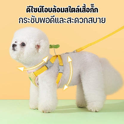 ชุดสายจูงและปลอกคอสำหรับสัตว์เลี้ยง ปรับได้ สวมใส่สบาย และระบายอากาศได้ดี - 图片2
