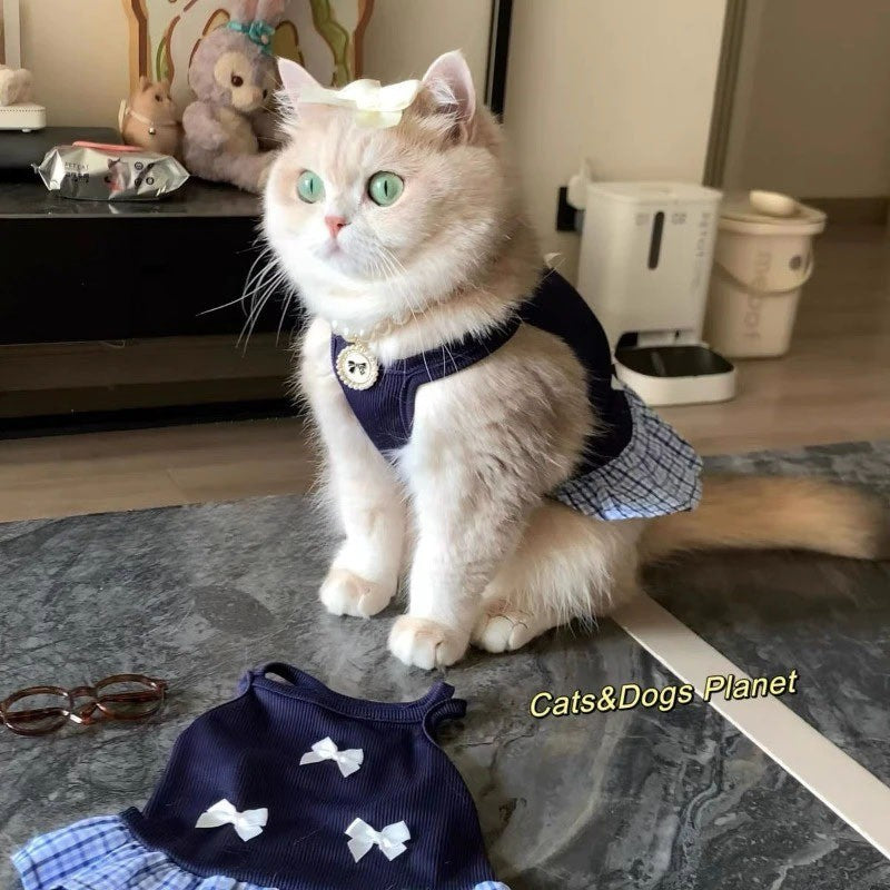 เสื้อผ้าลายแมวน่ารัก เนื้อผ้าเบาและระบายอากาศได้ดี ดีไซน์เรียบหรู - 图片2