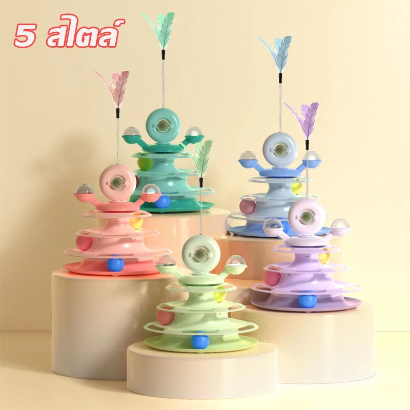 ของเล่นแมว รางบอลแมว พร้อมแผงเสียงขนนก - 图片1
