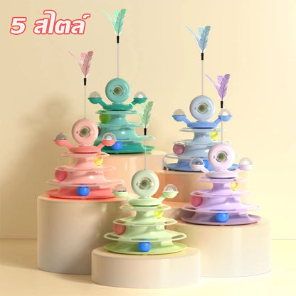 ของเล่นแมว รางบอลแมว พร้อมแผงเสียงขนนก - 图片1