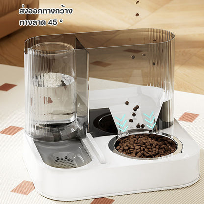 เครื่องให้อาหารและให้น้ำสัตว์เลี้ยงอัตโนมัติ 2-in-1 ทำจากสแตนเลส - 图片5