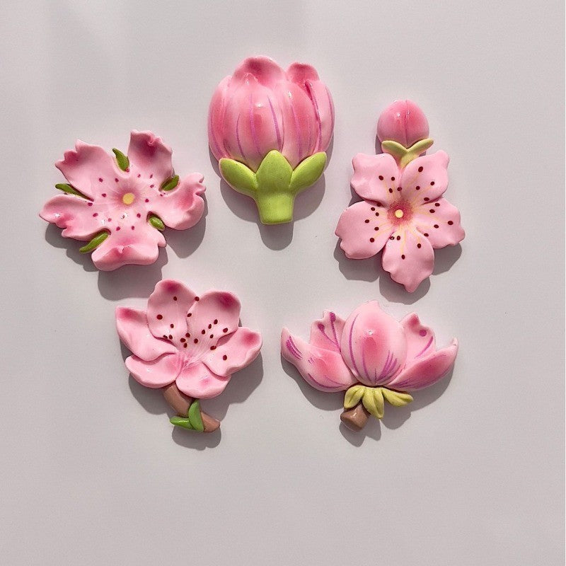  แม่เหล็กติดตู้เย็น สไตล์ซากุระ ของตกแต่งบ้าน 5PCS - 图片1