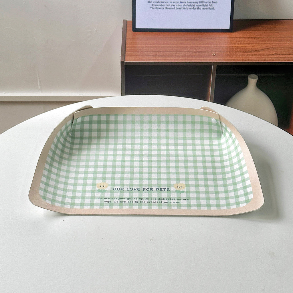 แผ่นรองชามอาหารสัตว์เลี้ยง ป้องกันการหก ขนาด 45*30 ซม. - 图片8