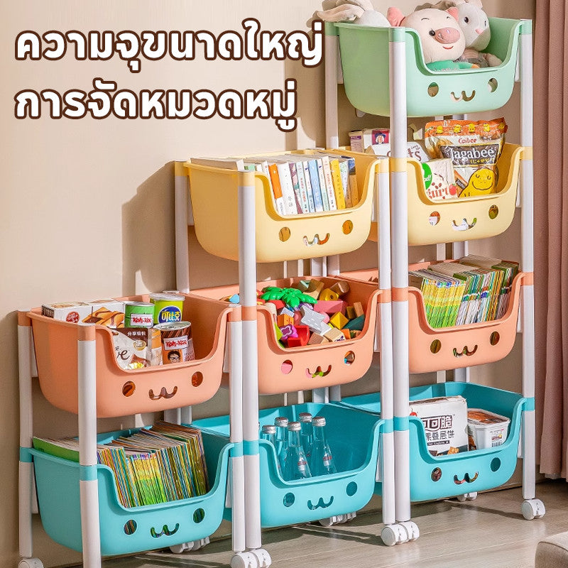 รถเข็นเก็บของเล่นเด็ก+ชั้นวาง 3-in-1 - 图片1