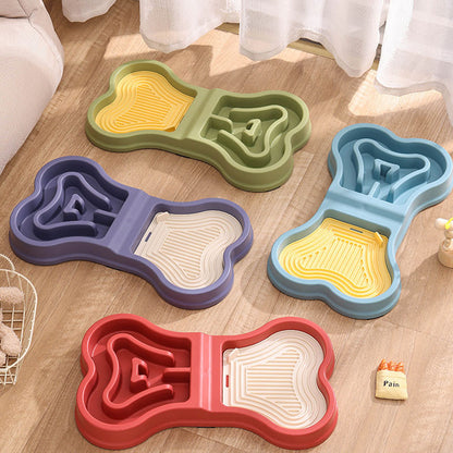 ชามใส่อาหารสัตว์เลี้ยง 2 in 1 ชามอาหารช้า ป้องกันการสําลัก ป้องกันการพลิกคว่ํา - 图片4