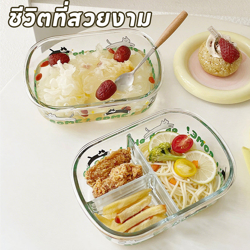 กล่องอาหารกลางวันน่ารัก ใช้กับไมโครเวฟได้ มาพร้อมภาชนะใส่น้ำจิ้มและช้อน - 图片1