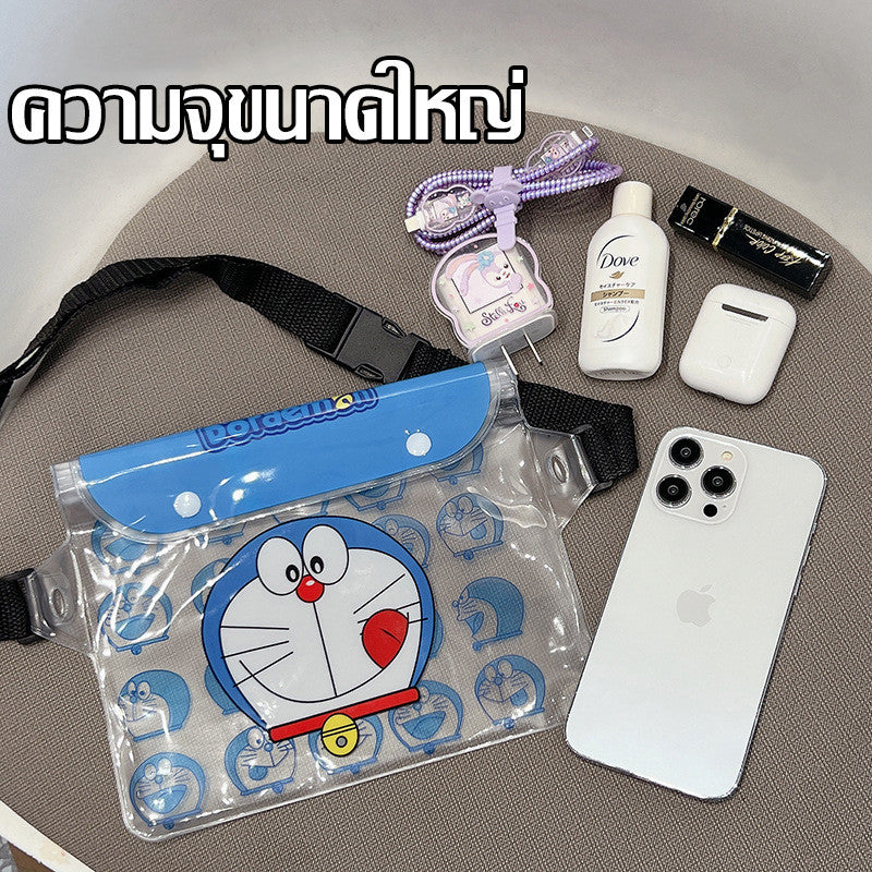 กระเป๋ากันน้ำ/กระเป๋าคาดเอว ลายการ์ตูน โปร่งใส มีสายสะพายไหล่ปรับได้ - 图片1