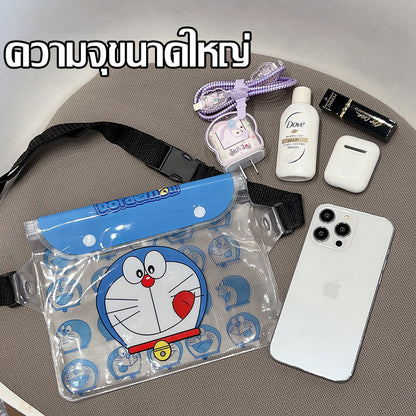 กระเป๋ากันน้ำ/กระเป๋าคาดเอว ลายการ์ตูน โปร่งใส มีสายสะพายไหล่ปรับได้ - 图片1