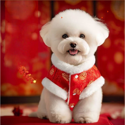 เสื้อผ้าสัตว์เลี้ยงฤดูใบไม้ร่วง/ฤดูหนาวสำหรับเทศกาลตรุษจีน - 图片1