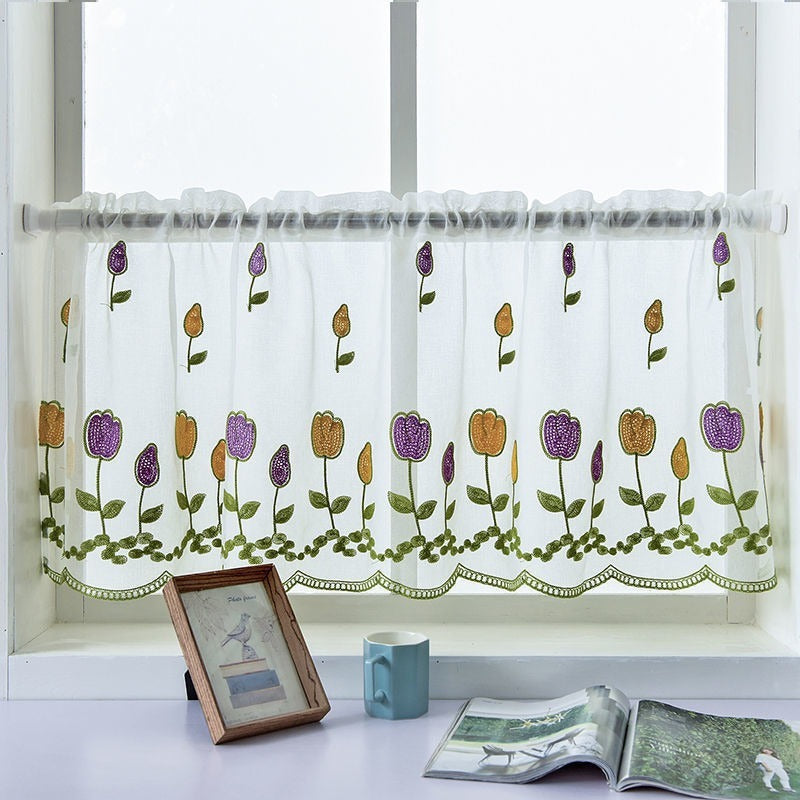 ผ้าม่านลูกไม้ผ้าทูลสั้น - 图片8