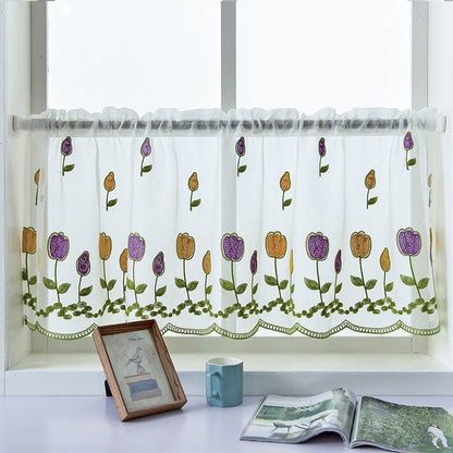 ผ้าม่านลูกไม้ผ้าทูลสั้น - 图片8