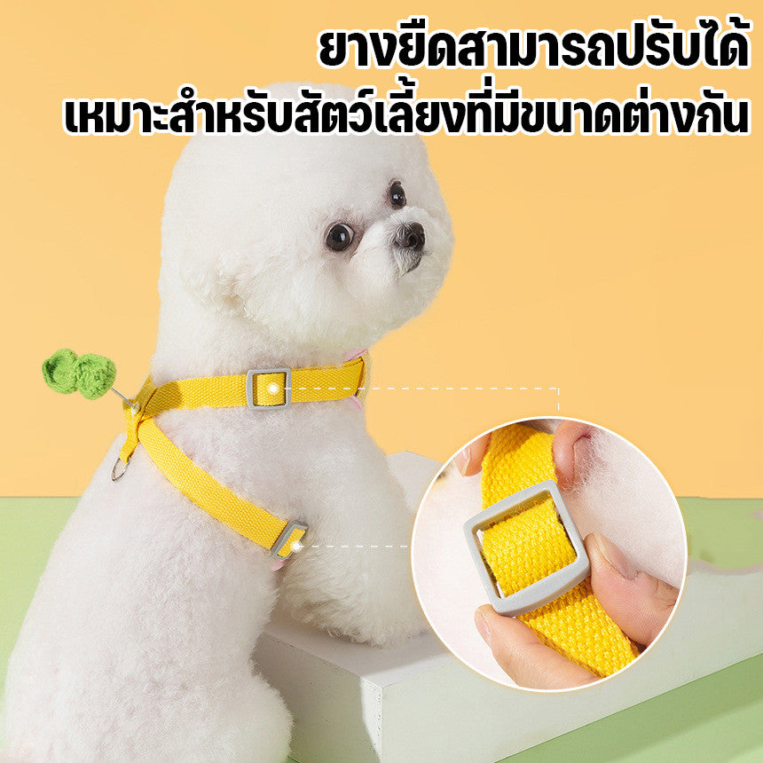 ชุดสายจูงและปลอกคอสำหรับสัตว์เลี้ยง ปรับได้ สวมใส่สบาย และระบายอากาศได้ดี - 图片6