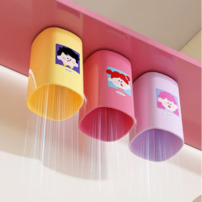 ที่วางแปรงสีฟันแม่เหล็กและถ้วยใส่แปรงสีฟัน ไม่ต้องเจาะรู สีสันสดใส แห้งเร็ว เหมาะสำหรับใช้ในห้องน้ำ