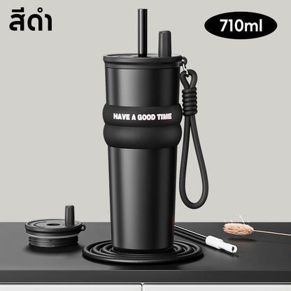 Mladen 710ML ถ้วยเก็บความร้อน 316 สแตนเลส ทั้งร้อนและเย็น รักษาอุณหภูมิ ถ้วยน้ำแข็ง