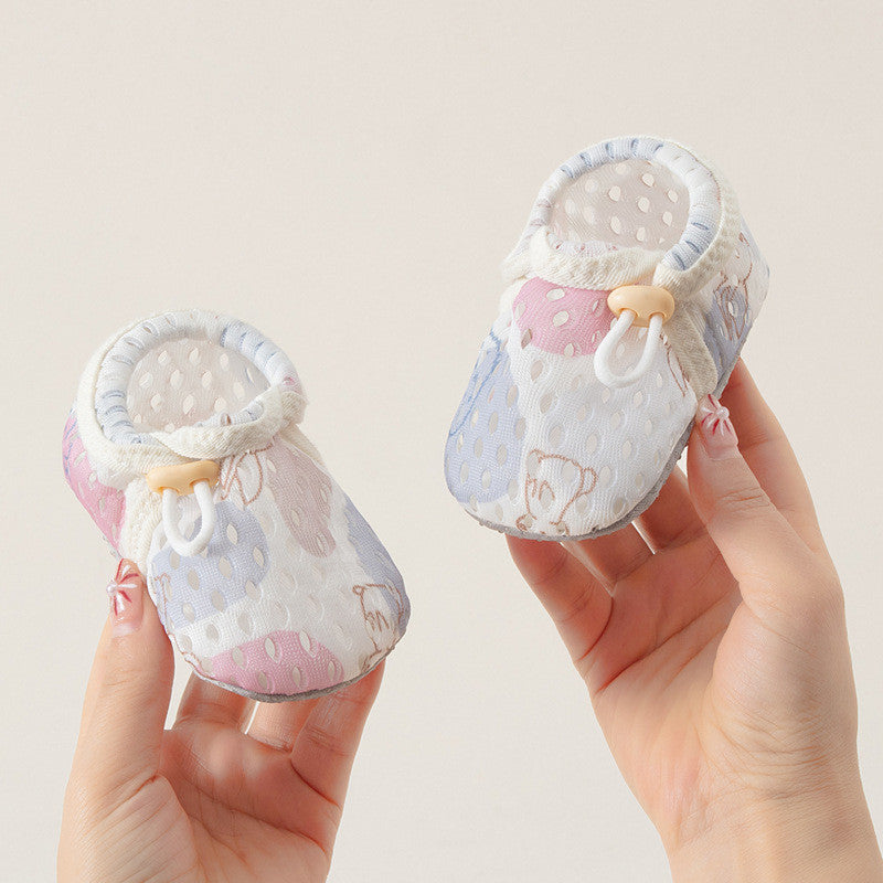 รองเท้าเด็กแรกเกิด 0-12 เดือน ฤดูร้อน ผ้าmeshระบายอากาศ กันลื่น นุ่มสบาย