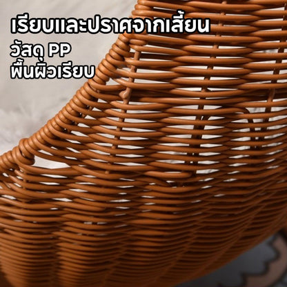 หวายแมวกรง เตียงแมวขนาดใหญ่ ตะกร้าแขวน วัสดุธรรมชาติ  สานกึ่งปิด ตะกร้าแขวนฤดูร้อน