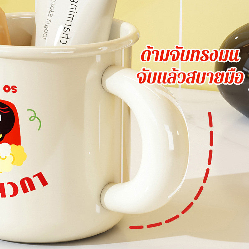 ที่วางแปรงสีฟันแม่เหล็ก ไม่ต้องเจาะ ติดผนัง แขวนระบายน้ำ ถ้วยน้ำยาบ้วนปาก โดปามีน