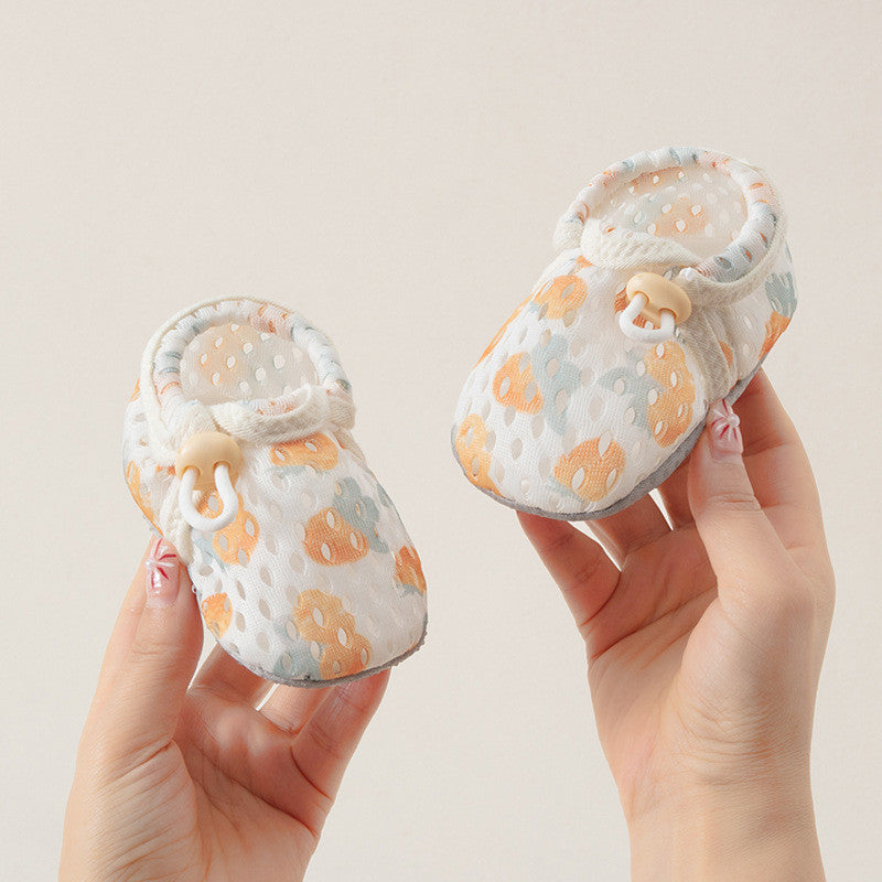 รองเท้าเด็กแรกเกิด 0-12 เดือน ฤดูร้อน ผ้าmeshระบายอากาศ กันลื่น นุ่มสบาย